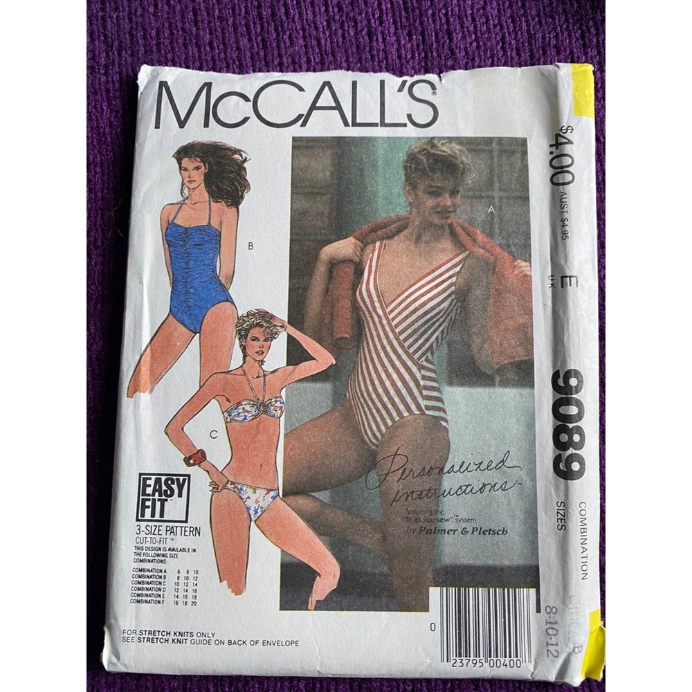 McCalls 9089 swimming suit bikini pattern size 8 10 12